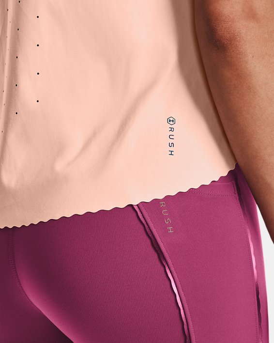 Women's UA RUSH™ Perf Short Sleeve, Pink, pdpMainDesktop image number 4